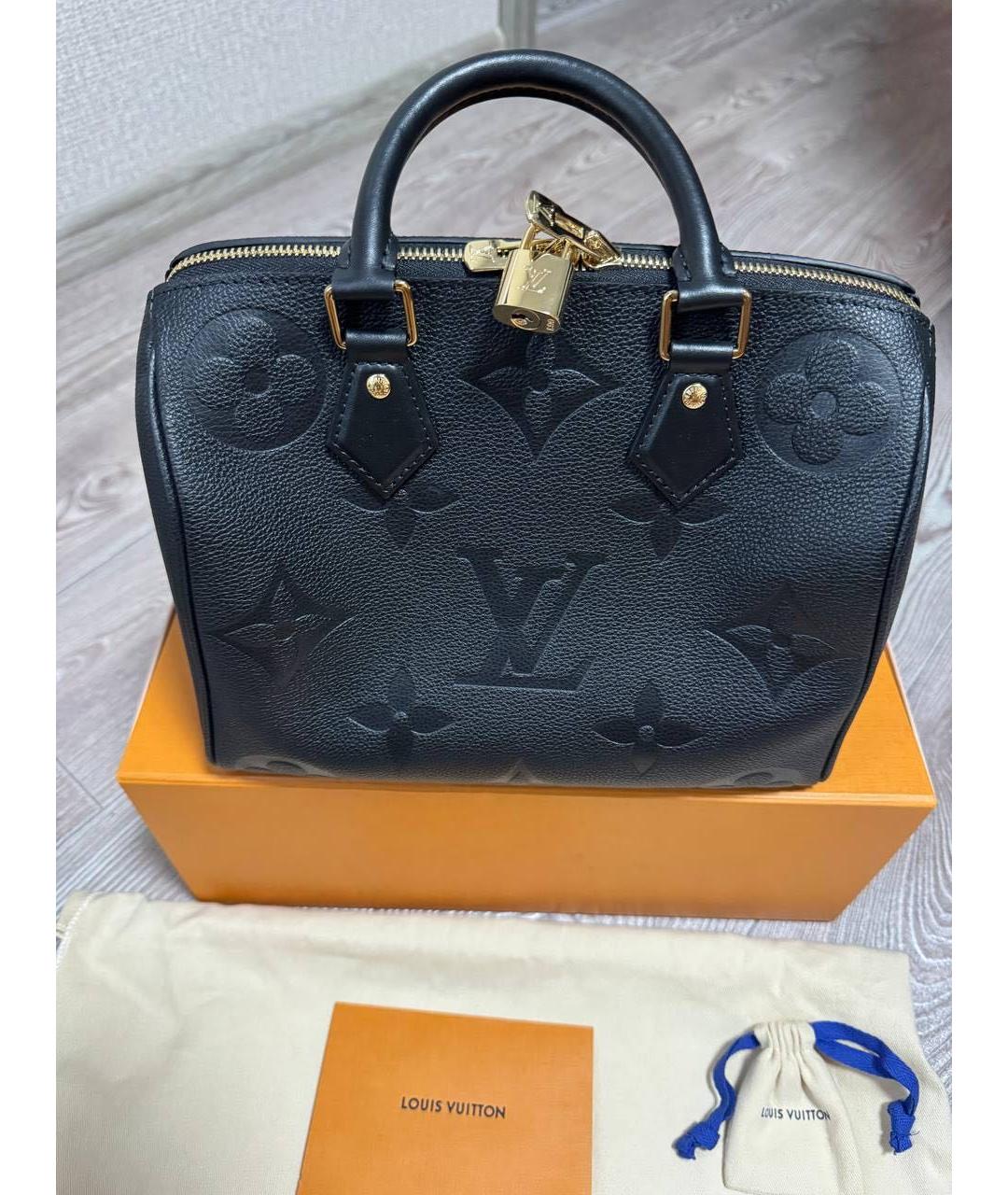 LOUIS VUITTON Черная кожаная сумка с короткими ручками, фото 7