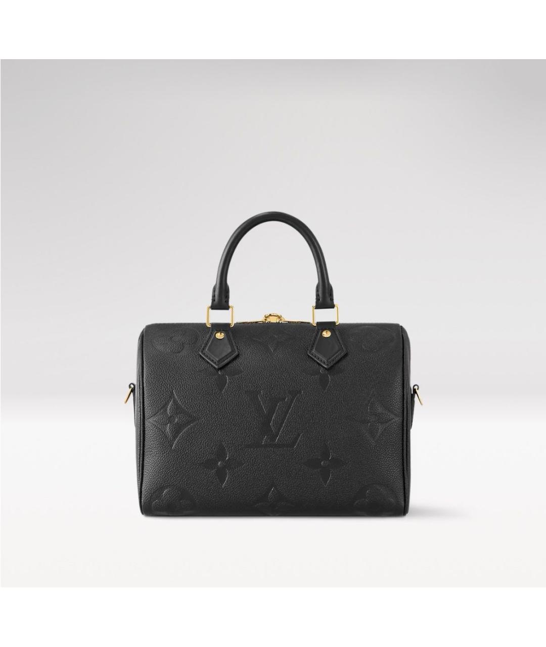LOUIS VUITTON Черная кожаная сумка с короткими ручками, фото 3
