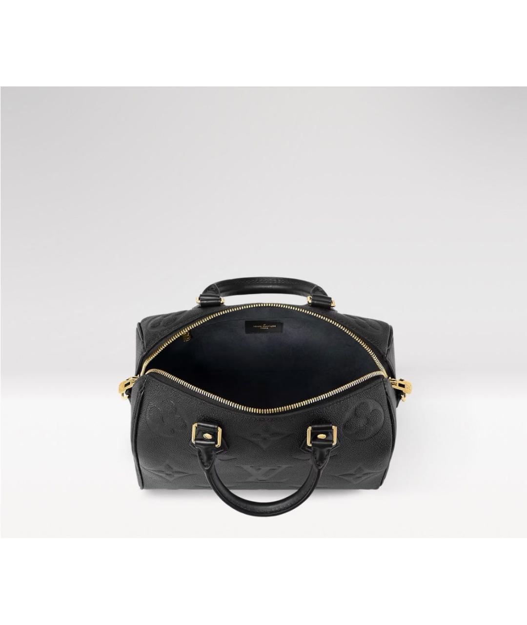 LOUIS VUITTON Черная кожаная сумка с короткими ручками, фото 5