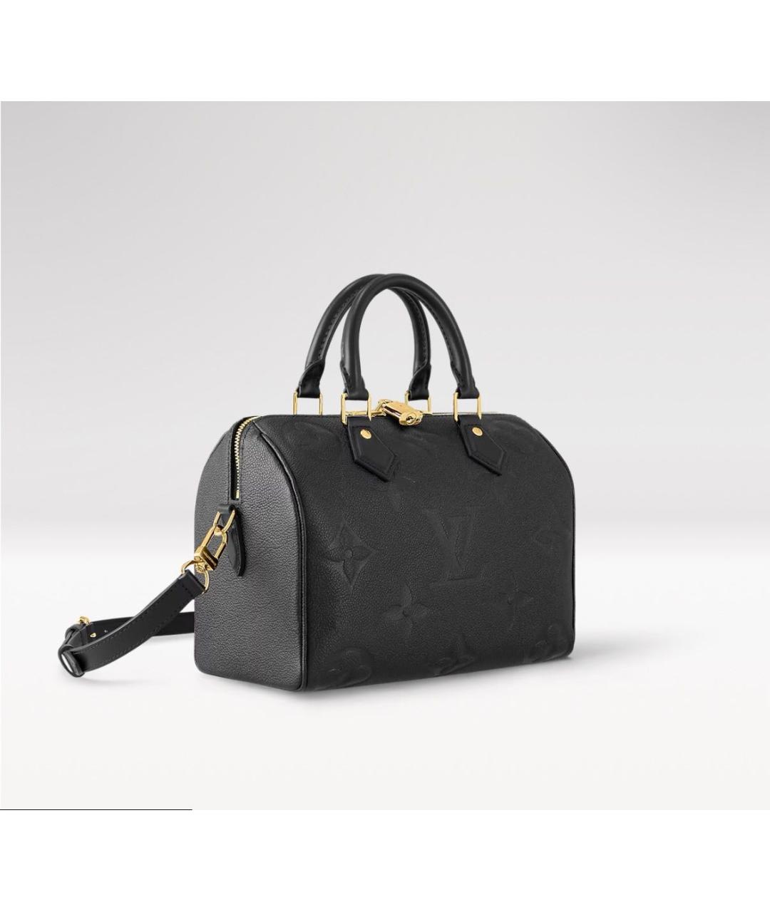 LOUIS VUITTON Черная кожаная сумка с короткими ручками, фото 2