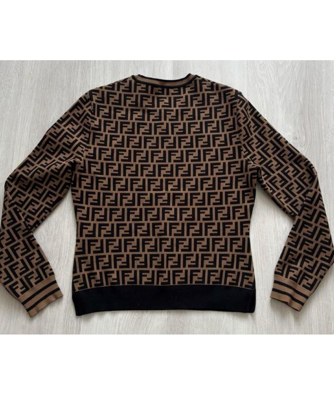FENDI Коричневый вискозный джемпер / свитер, фото 2