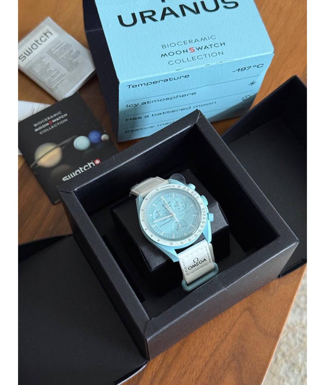 OMEGA Бирюзовые часы, фото 2