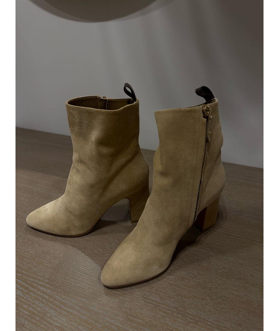 LOUIS VUITTON Бежевые замшевые ботильоны, фото 2
