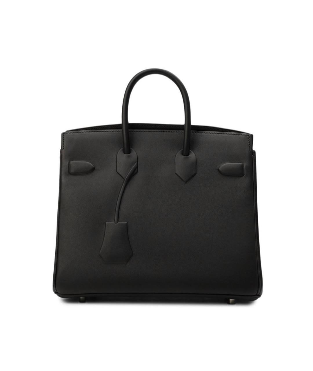 HERMES Черная кожаная сумка тоут, фото 2