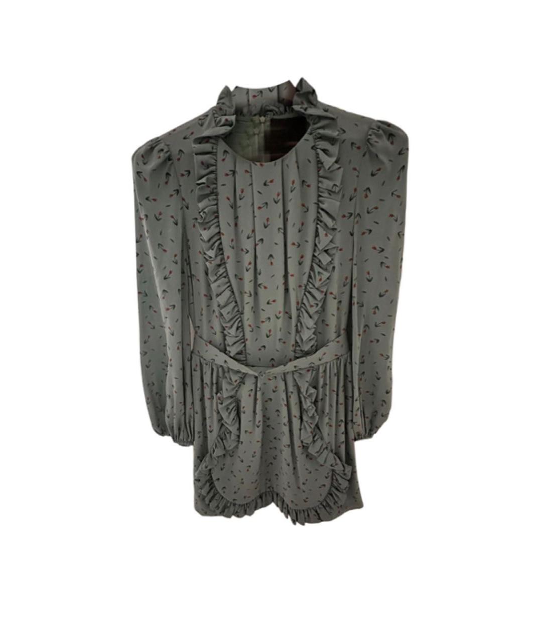 ULYANA SERGEENKO Бирюзовое шелковое платье, фото 1