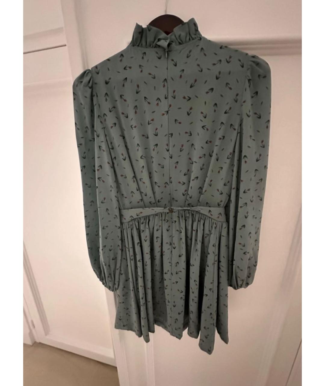 ULYANA SERGEENKO Бирюзовое шелковое платье, фото 2