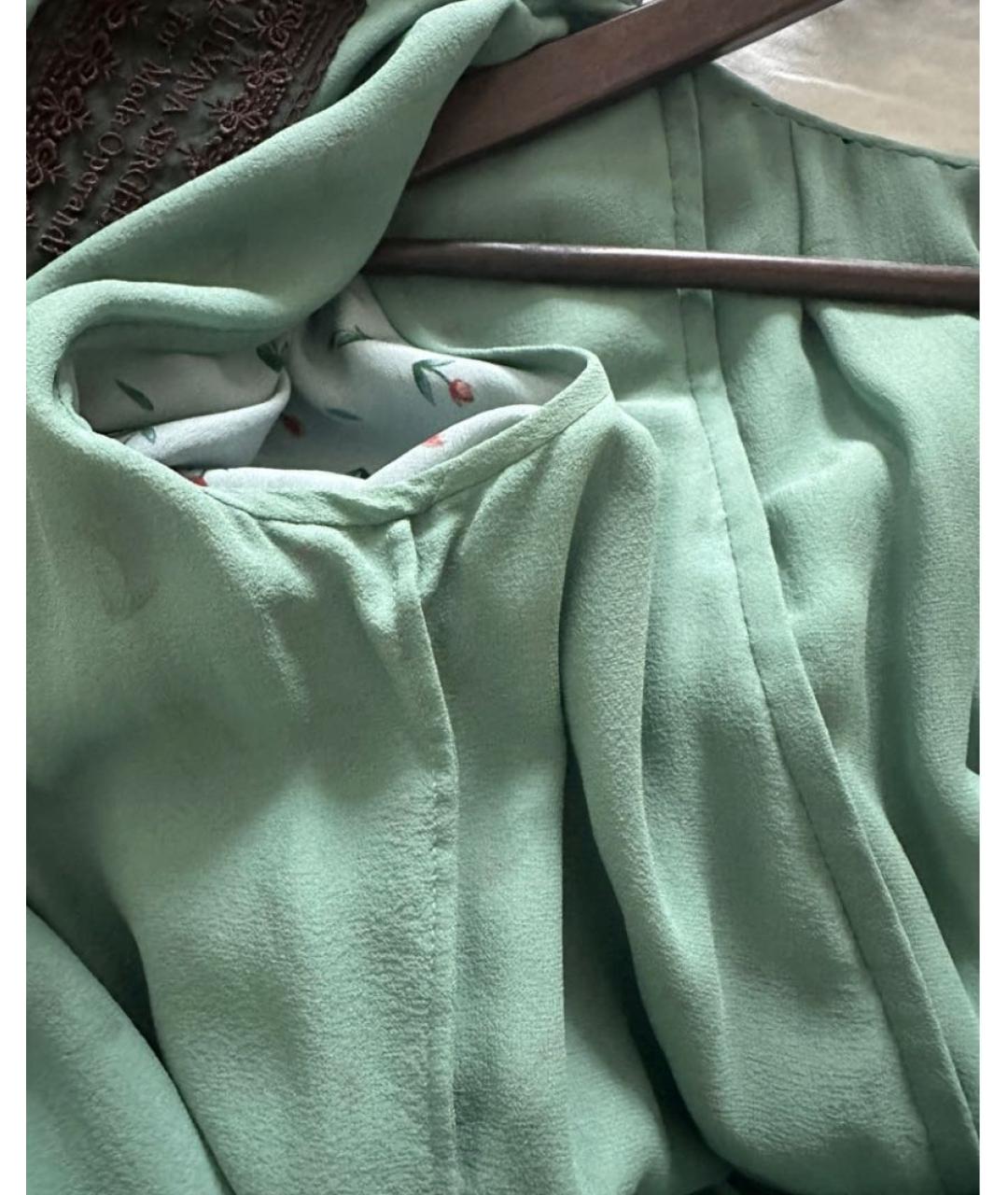 ULYANA SERGEENKO Бирюзовое шелковое платье, фото 7