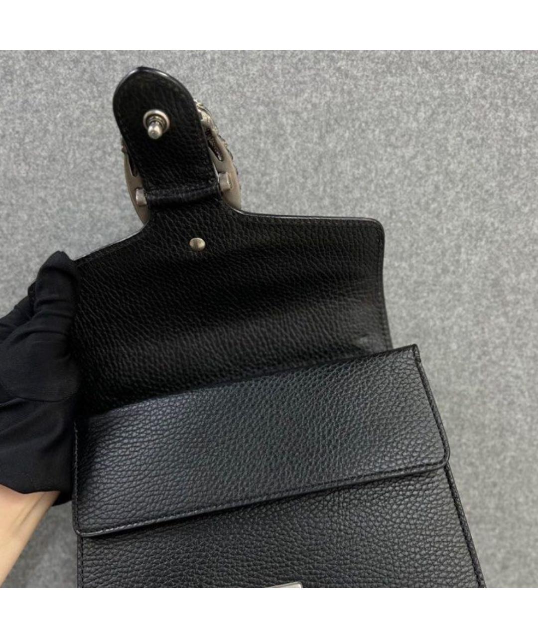 GUCCI Черная кожаная сумка через плечо, фото 4