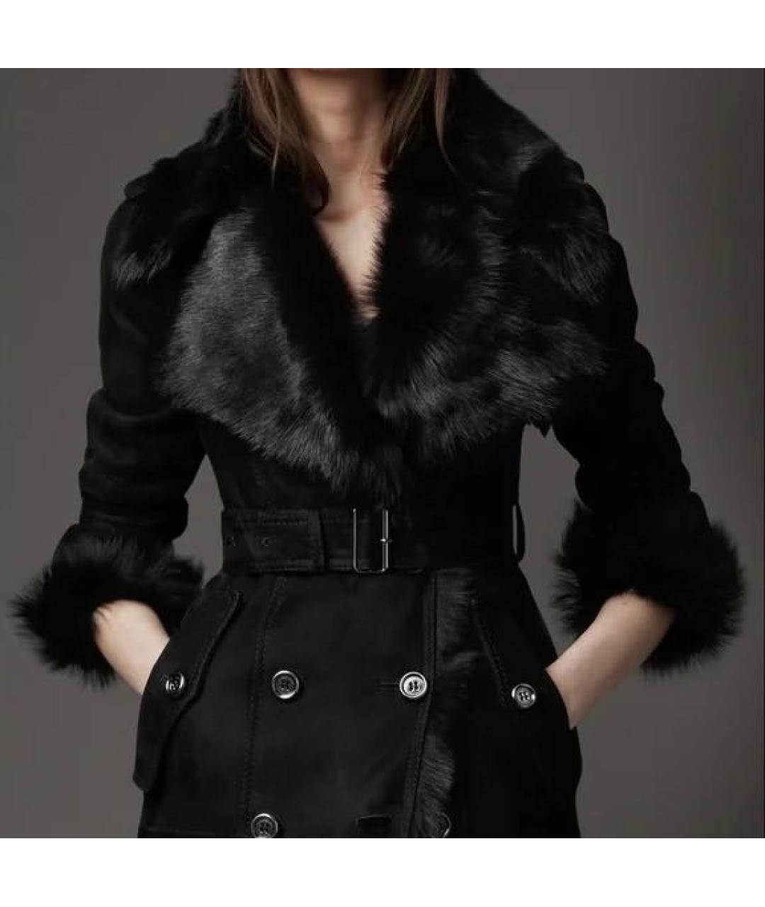BURBERRY Черная меховая дубленка, фото 3