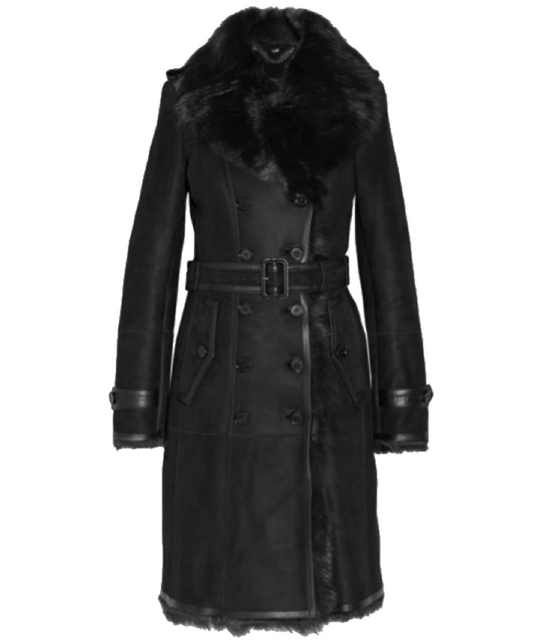 BURBERRY Черная меховая дубленка, фото 1