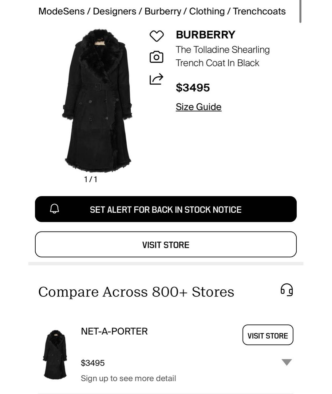 BURBERRY Черная меховая дубленка, фото 2