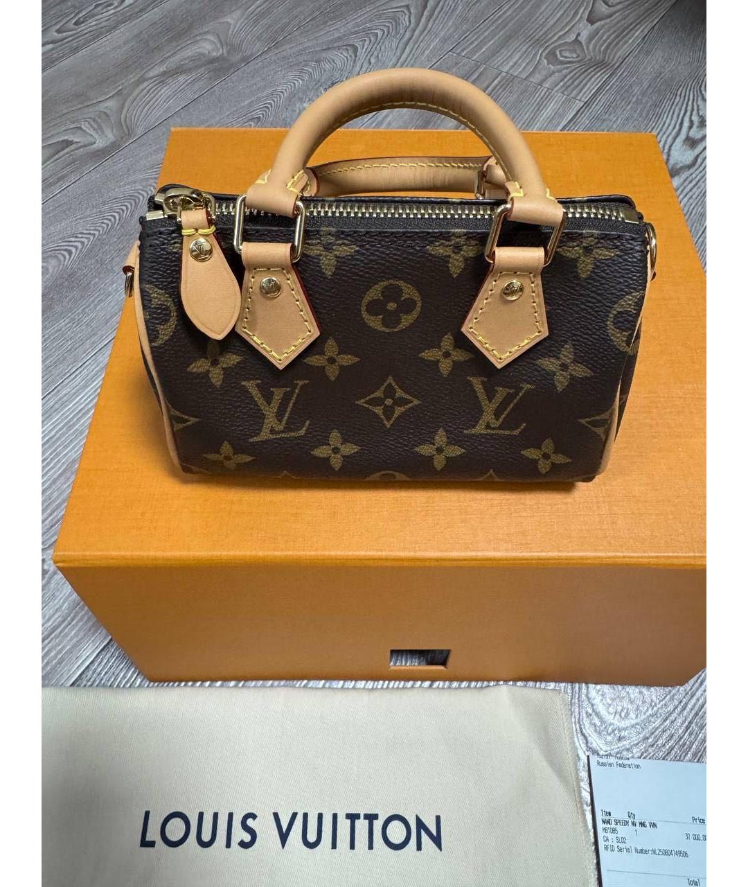 LOUIS VUITTON Коричневая сумка с короткими ручками, фото 5
