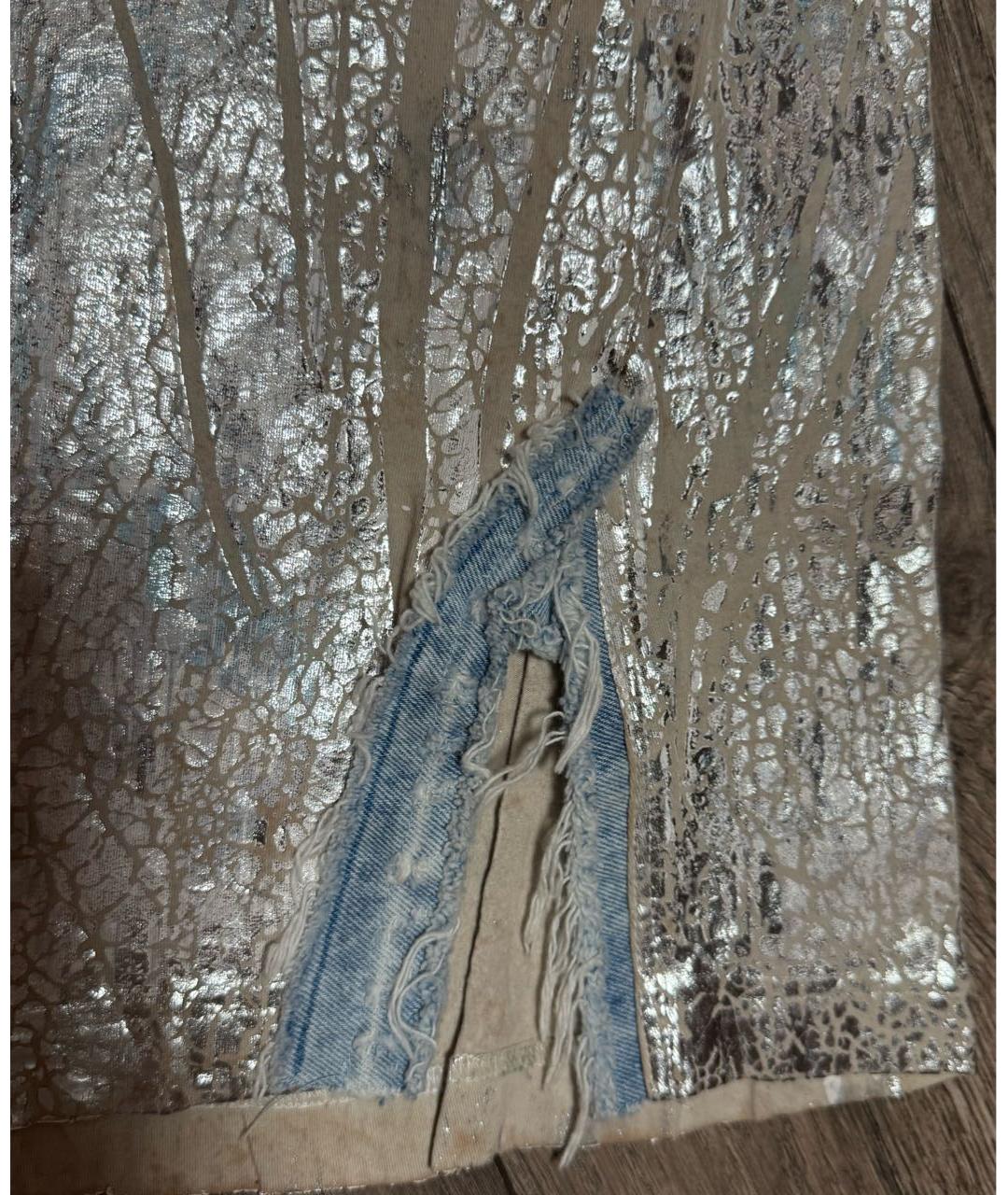 DIESEL Серебряное хлопковое коктейльное платье, фото 6