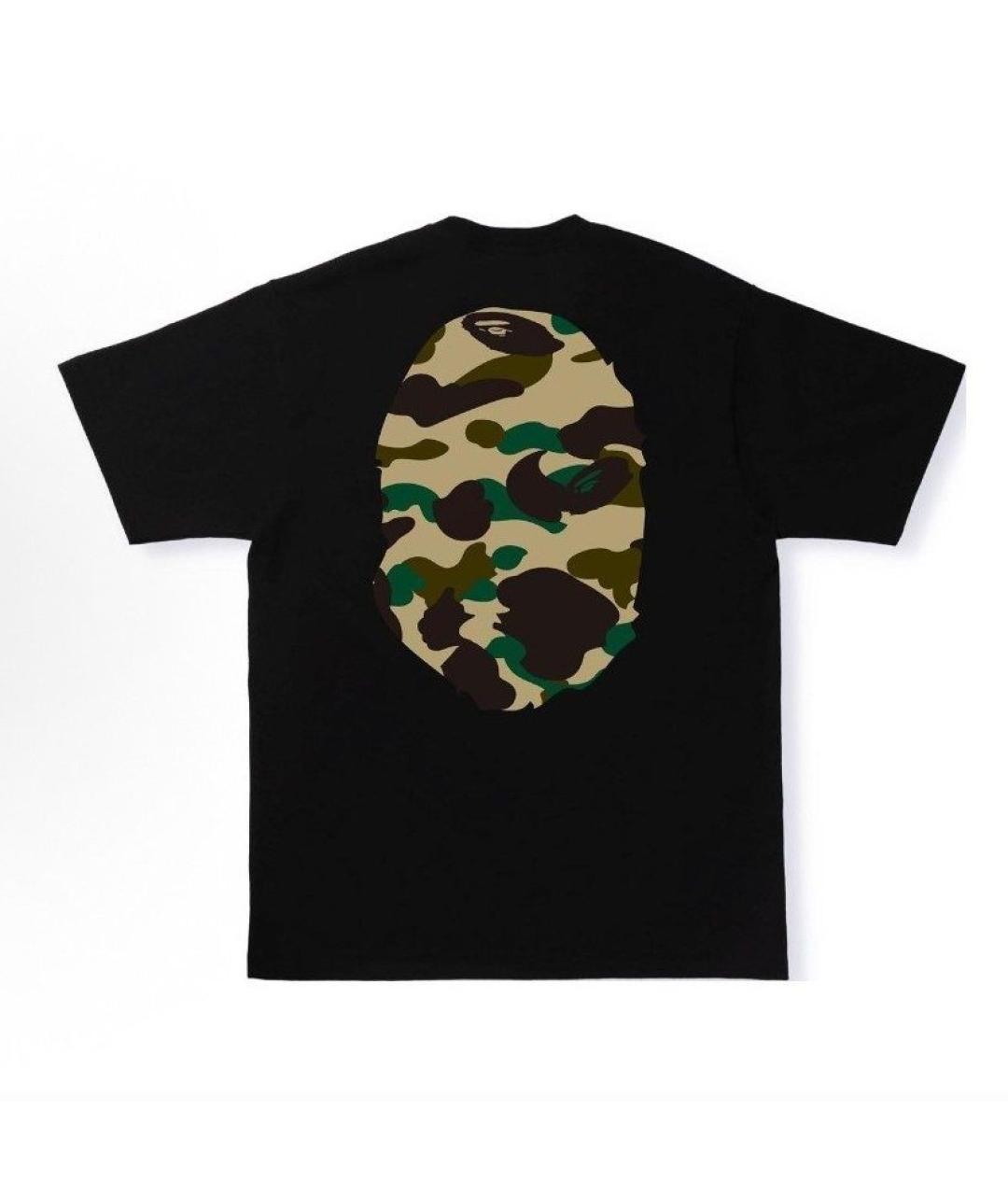 A BATHING APE Черная хлопковая футболка, фото 2