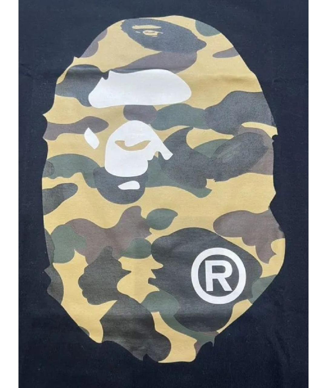 A BATHING APE Черная хлопковая футболка, фото 3