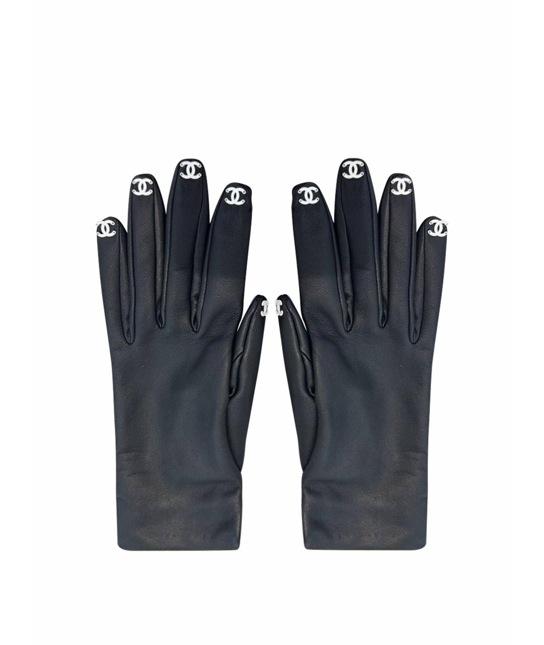 CHANEL Черные кожаные перчатки, фото 1