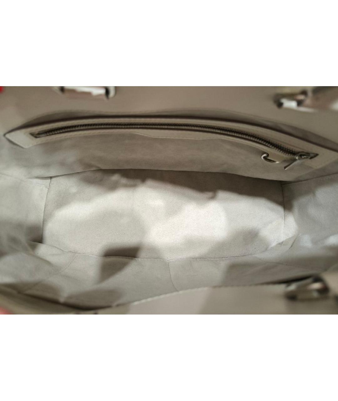 LOUIS VUITTON Бежевая кожаная сумка тоут, фото 4