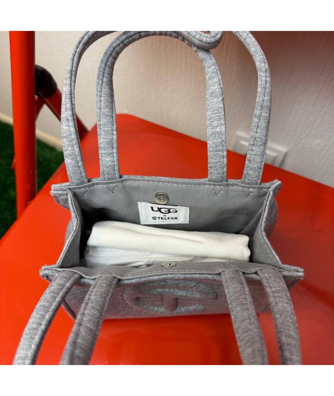 TELFAR Серая тканевая сумка тоут, фото 4