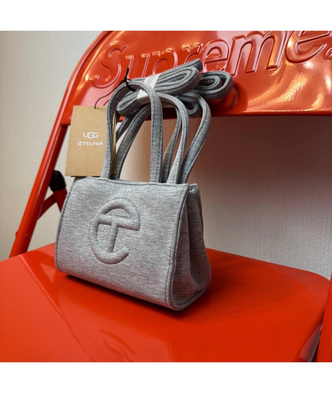 TELFAR Серая тканевая сумка тоут, фото 3