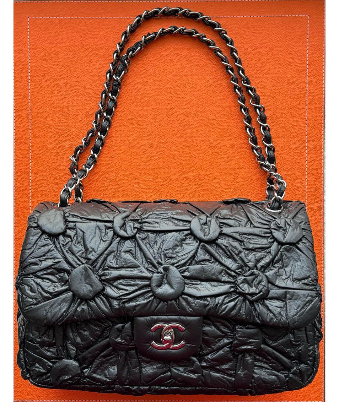 CHANEL Черная кожаная сумка через плечо, фото 9