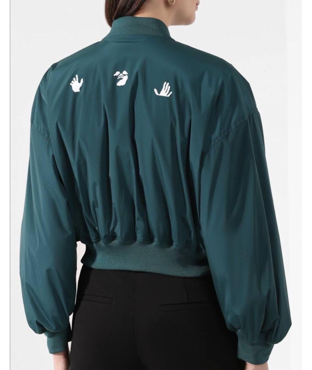 OFF-WHITE Зеленая полиамидовая куртка, фото 2