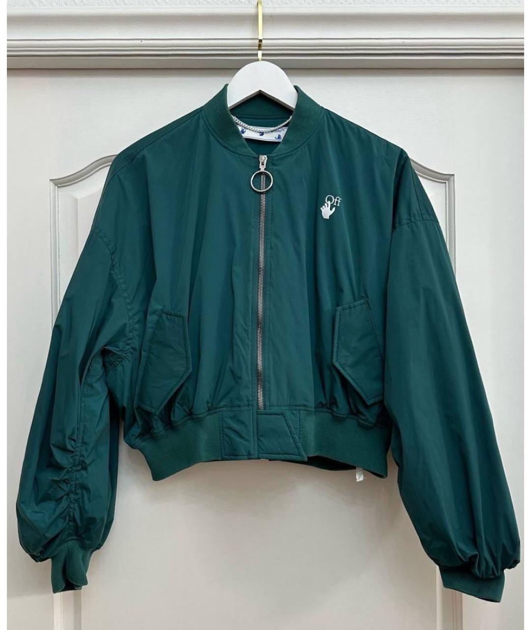 OFF-WHITE Зеленая полиамидовая куртка, фото 8