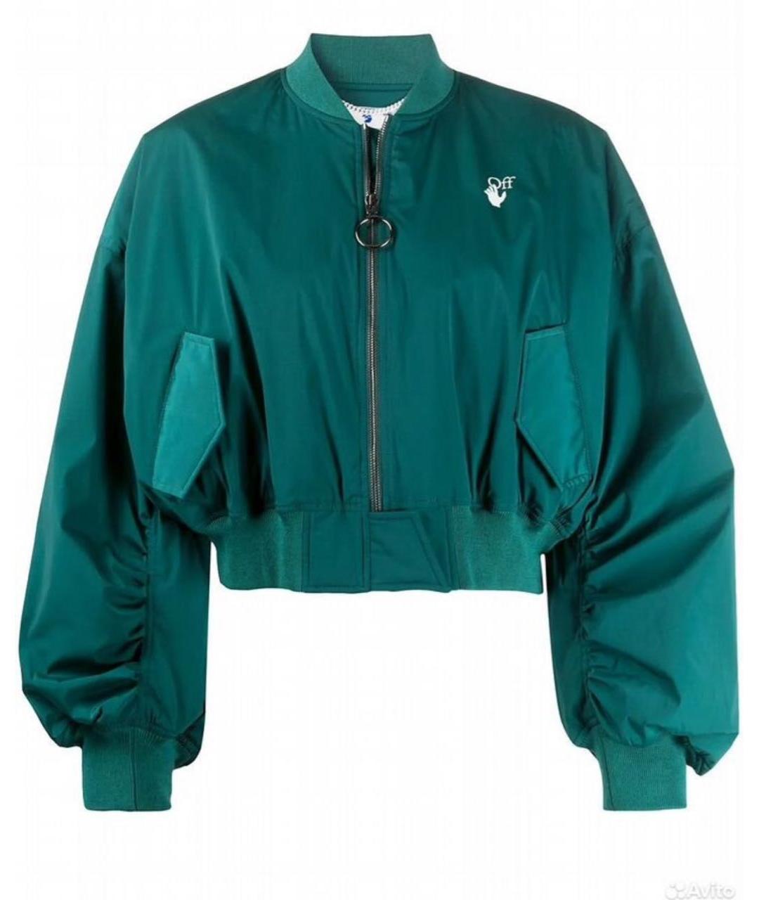 OFF-WHITE Зеленая полиамидовая куртка, фото 1