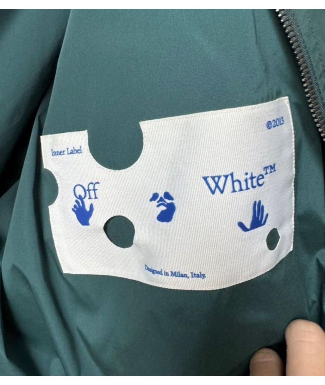 OFF-WHITE Зеленая полиамидовая куртка, фото 3