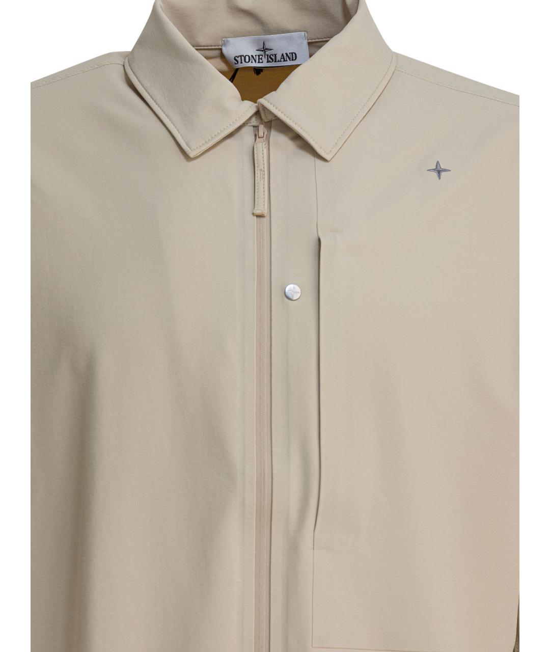 STONE ISLAND Бежевая полиамидовая куртка, фото 3