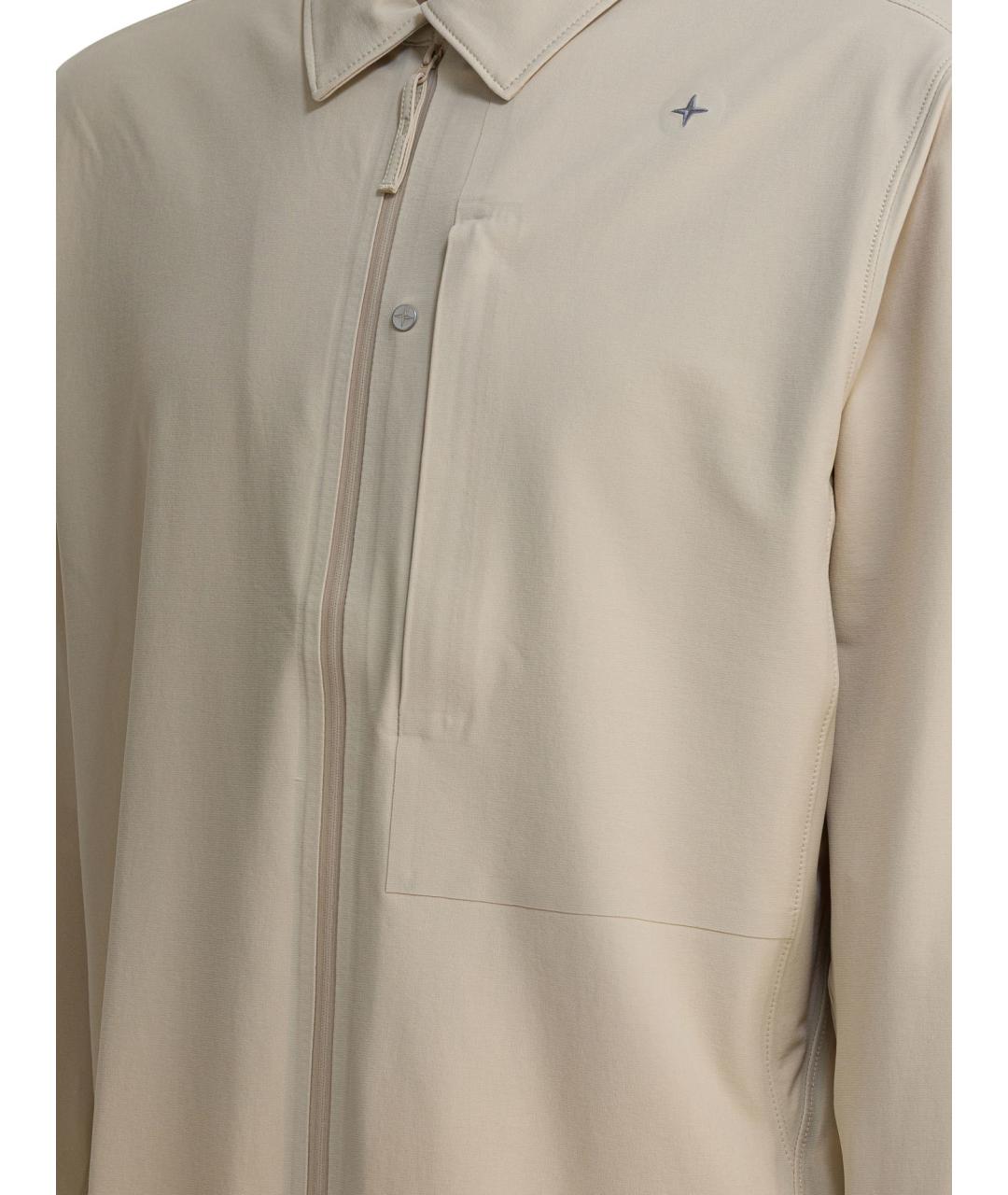 STONE ISLAND Бежевая полиамидовая куртка, фото 4
