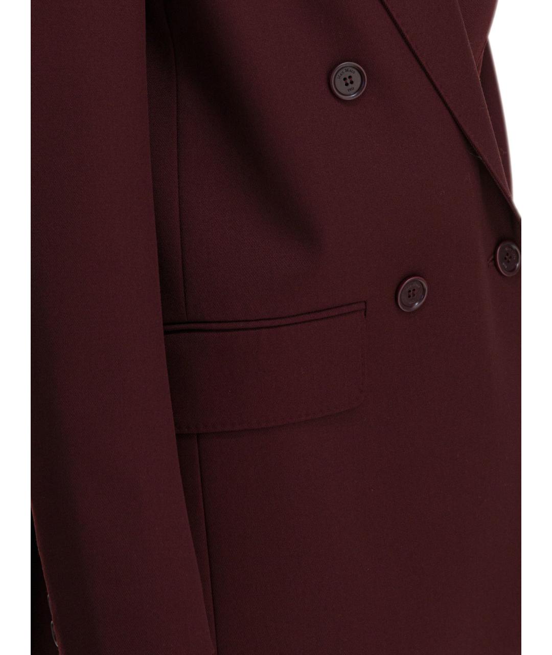 MAX MARA Бордовый шерстяной жакет/пиджак, фото 4