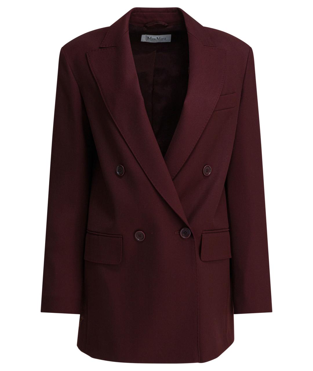 MAX MARA Бордовый шерстяной жакет/пиджак, фото 1