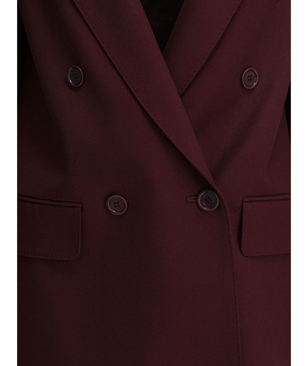 MAX MARA Бордовый шерстяной жакет/пиджак, фото 3