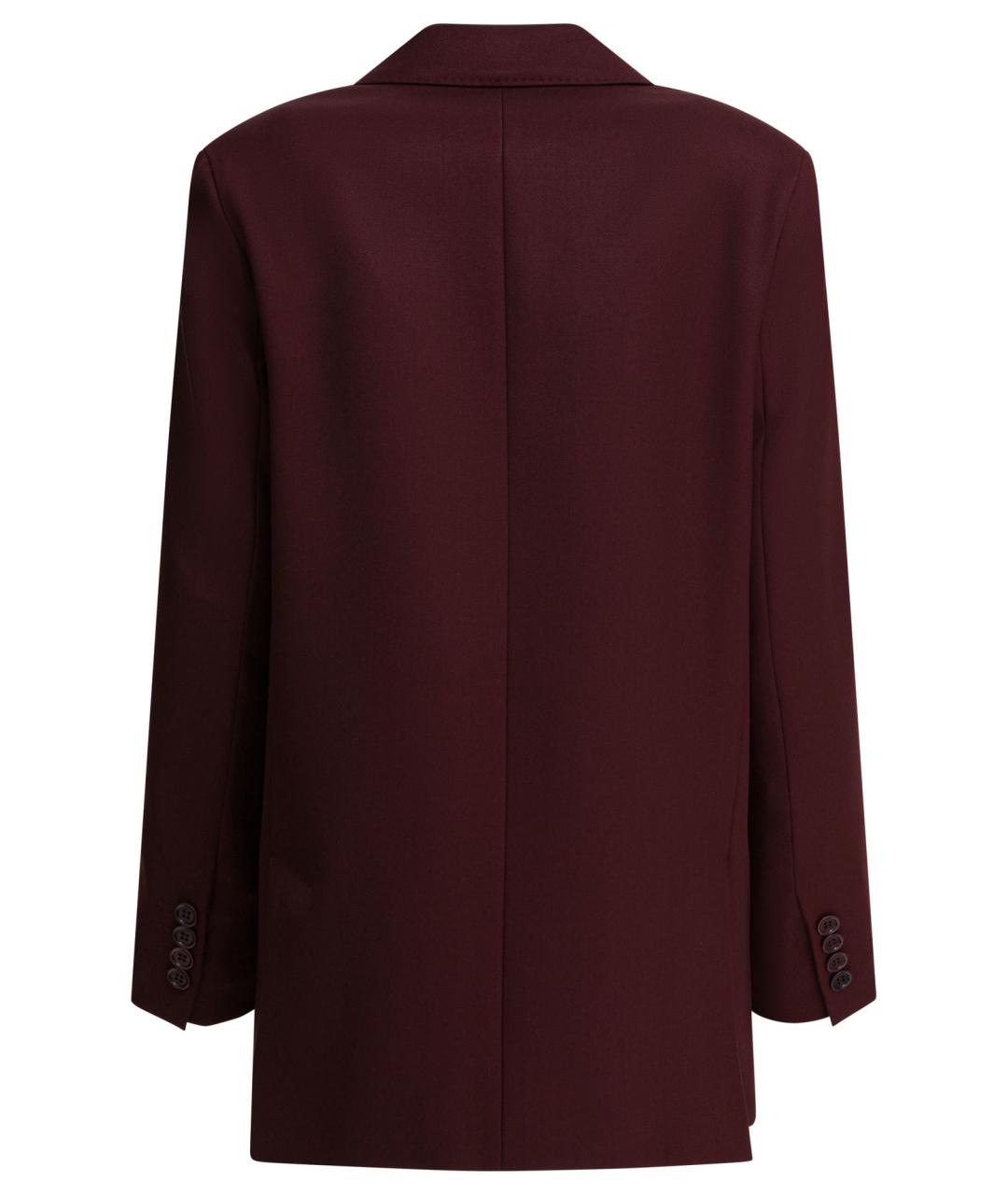 MAX MARA Бордовый шерстяной жакет/пиджак, фото 2