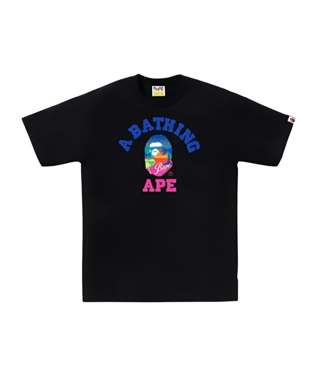 A BATHING APE Черная хлопковая футболка, фото 1
