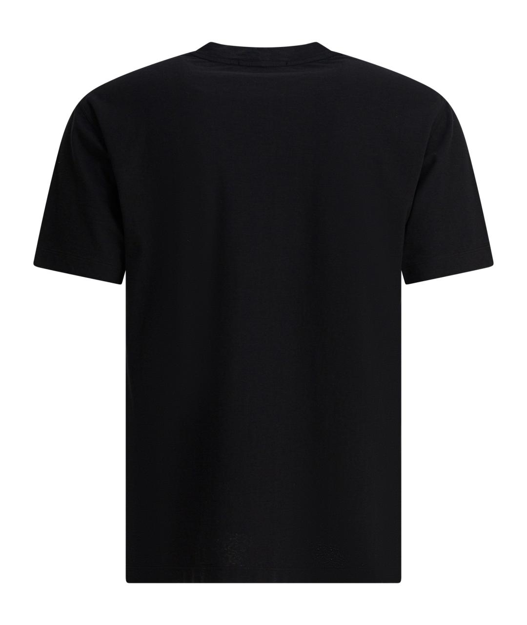 STONE ISLAND Черная хлопковая футболка, фото 2