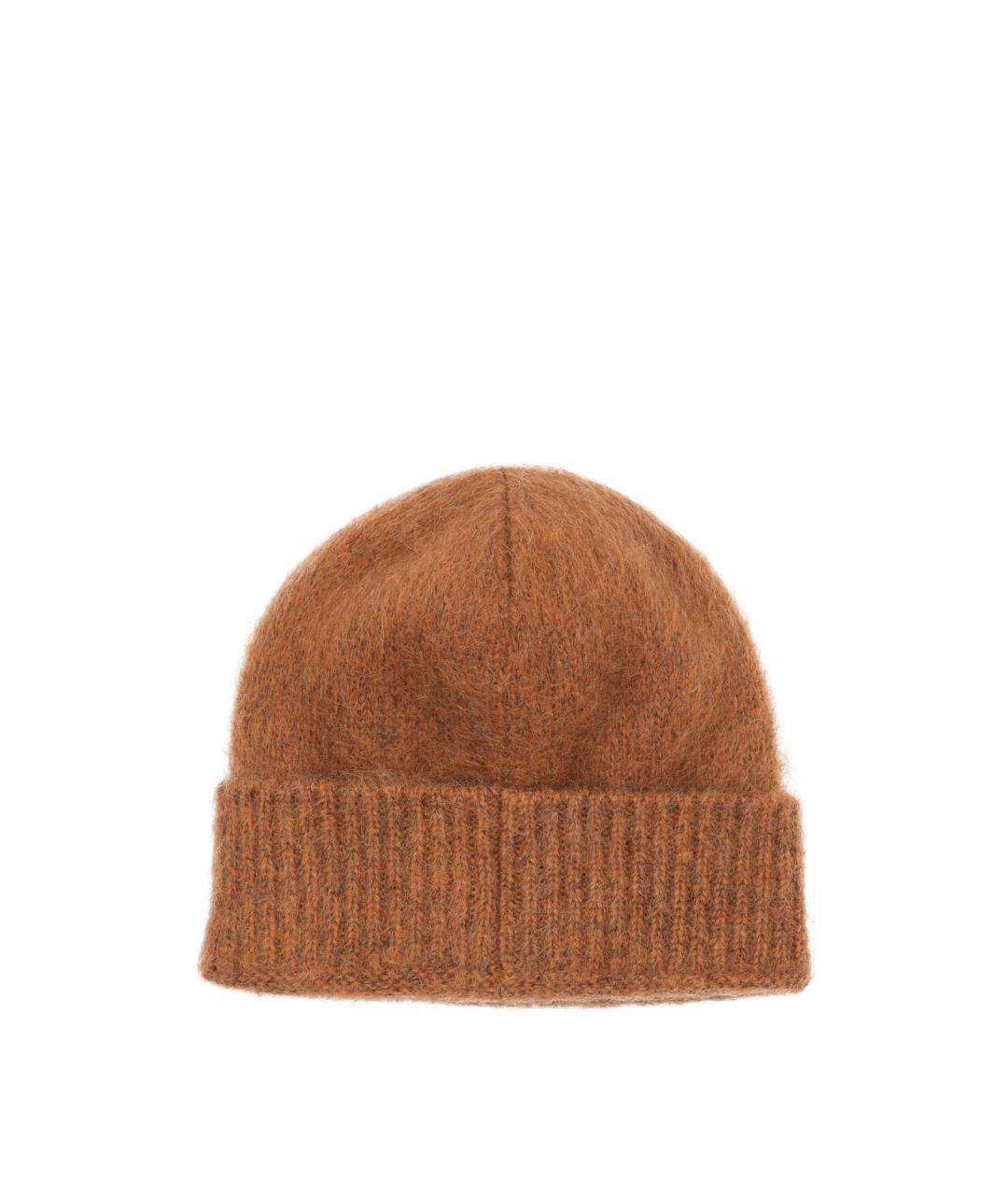 MIU MIU Коричневая шерстяная шапка, фото 2