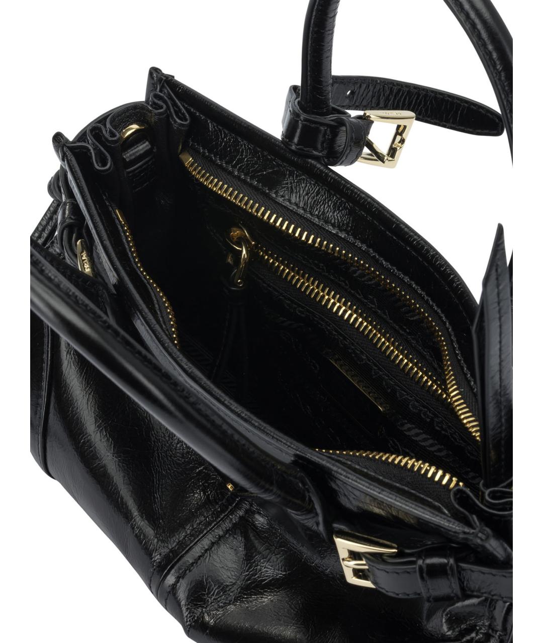 PRADA Черная кожаная сумка тоут, фото 5