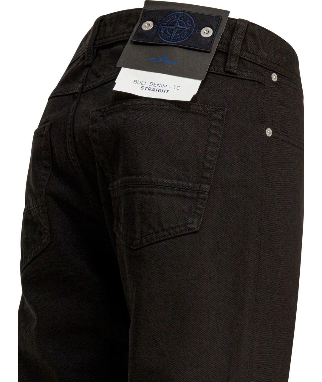 STONE ISLAND Черные прямые джинсы, фото 4