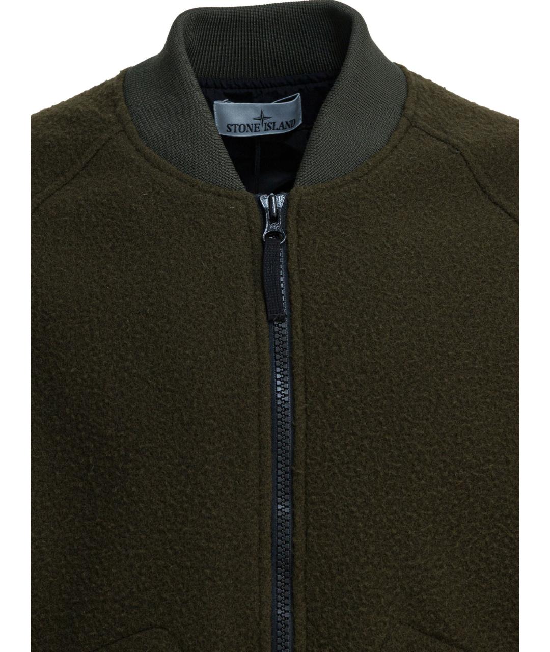 STONE ISLAND Зеленая шерстяная куртка, фото 3