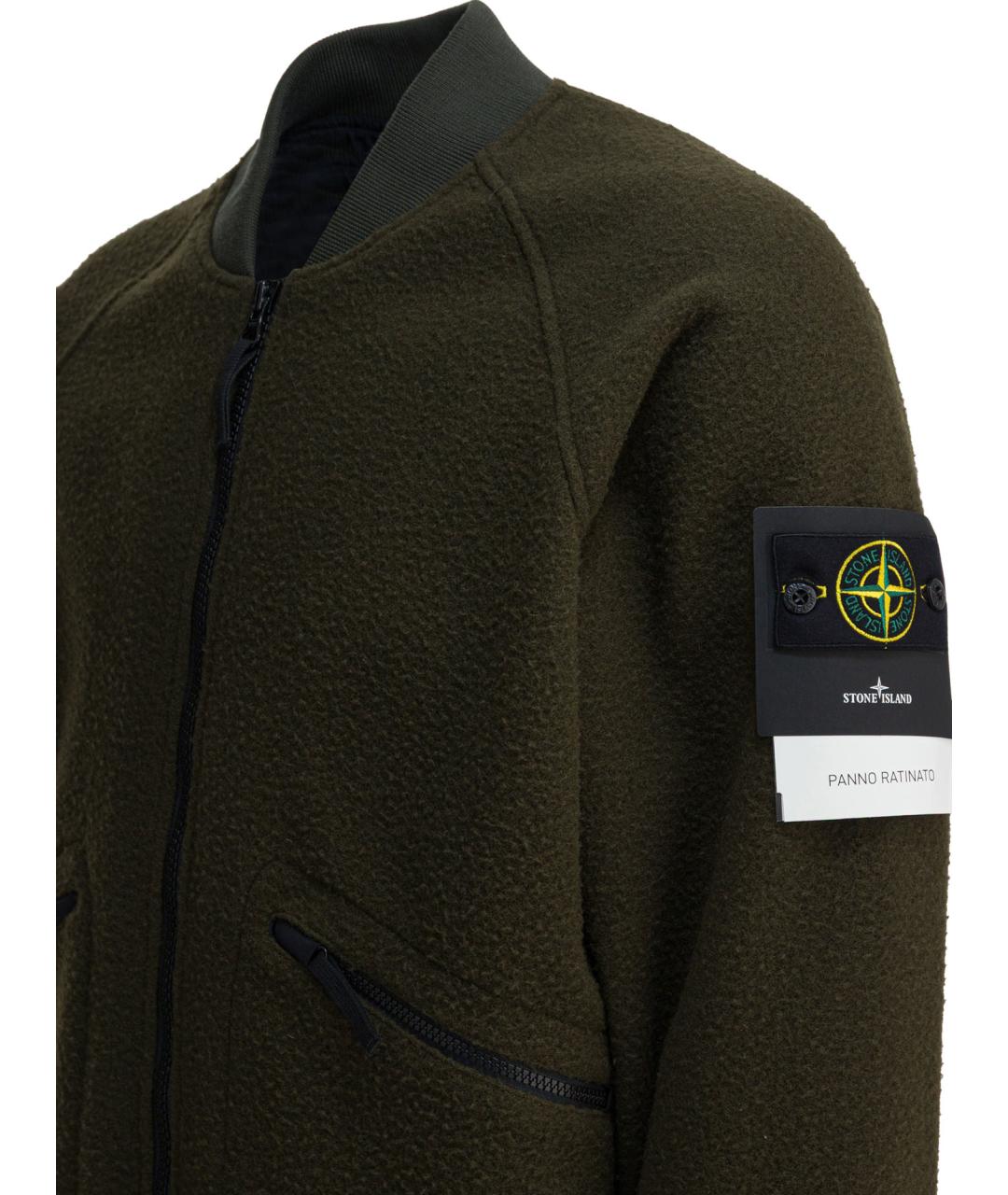 STONE ISLAND Зеленая шерстяная куртка, фото 4
