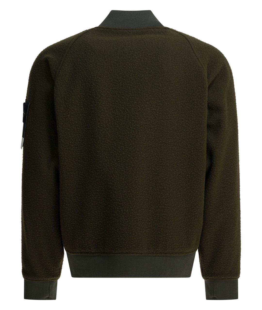 STONE ISLAND Зеленая шерстяная куртка, фото 2