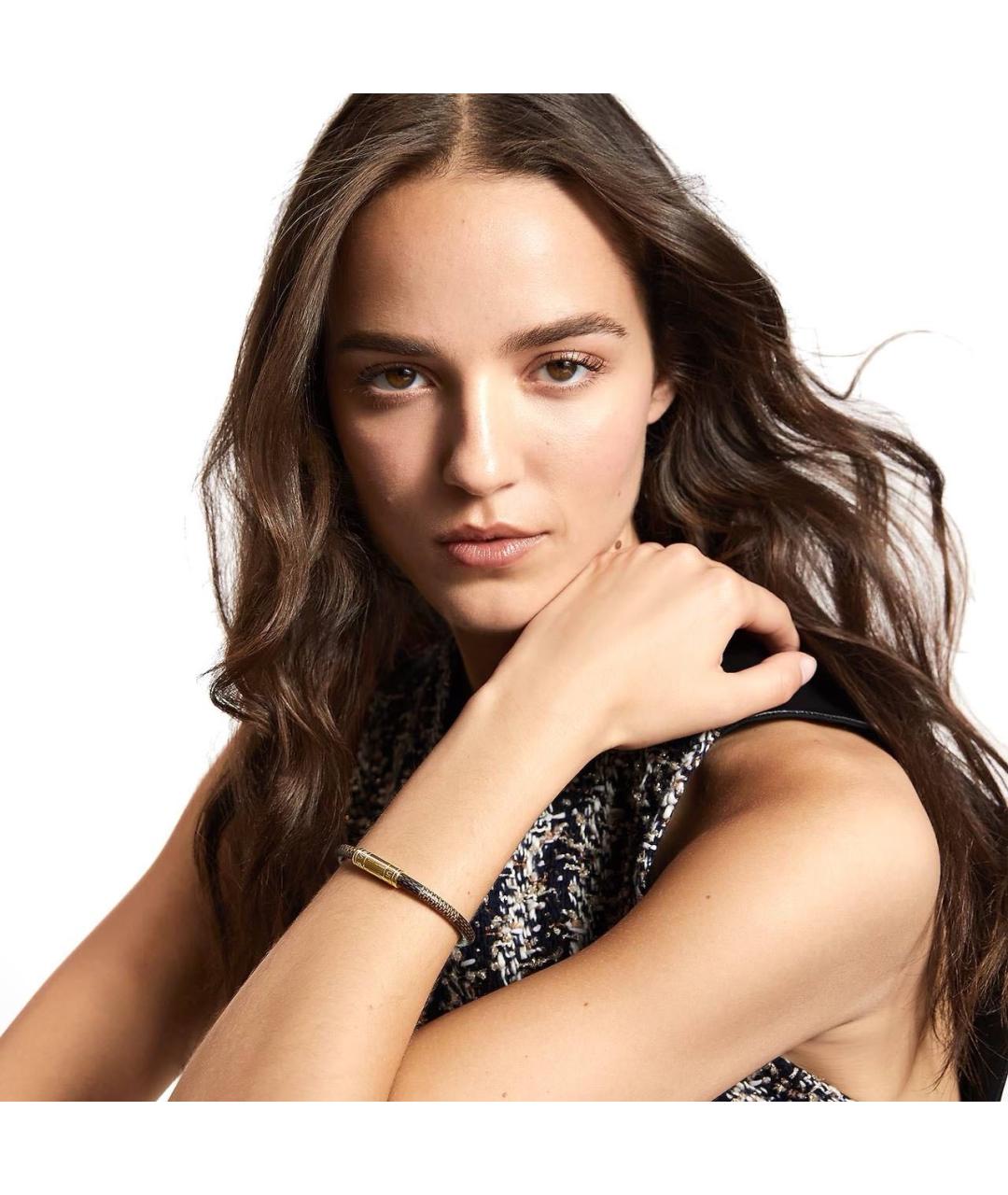 LOUIS VUITTON Коричневый кожаный браслет, фото 2