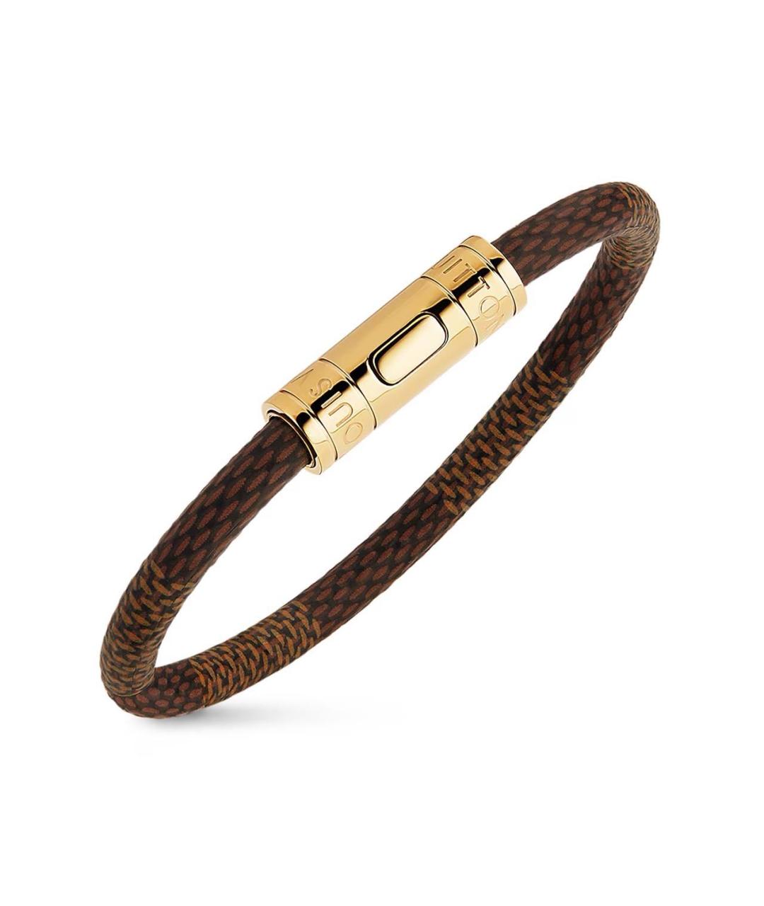 LOUIS VUITTON Коричневый кожаный браслет, фото 1