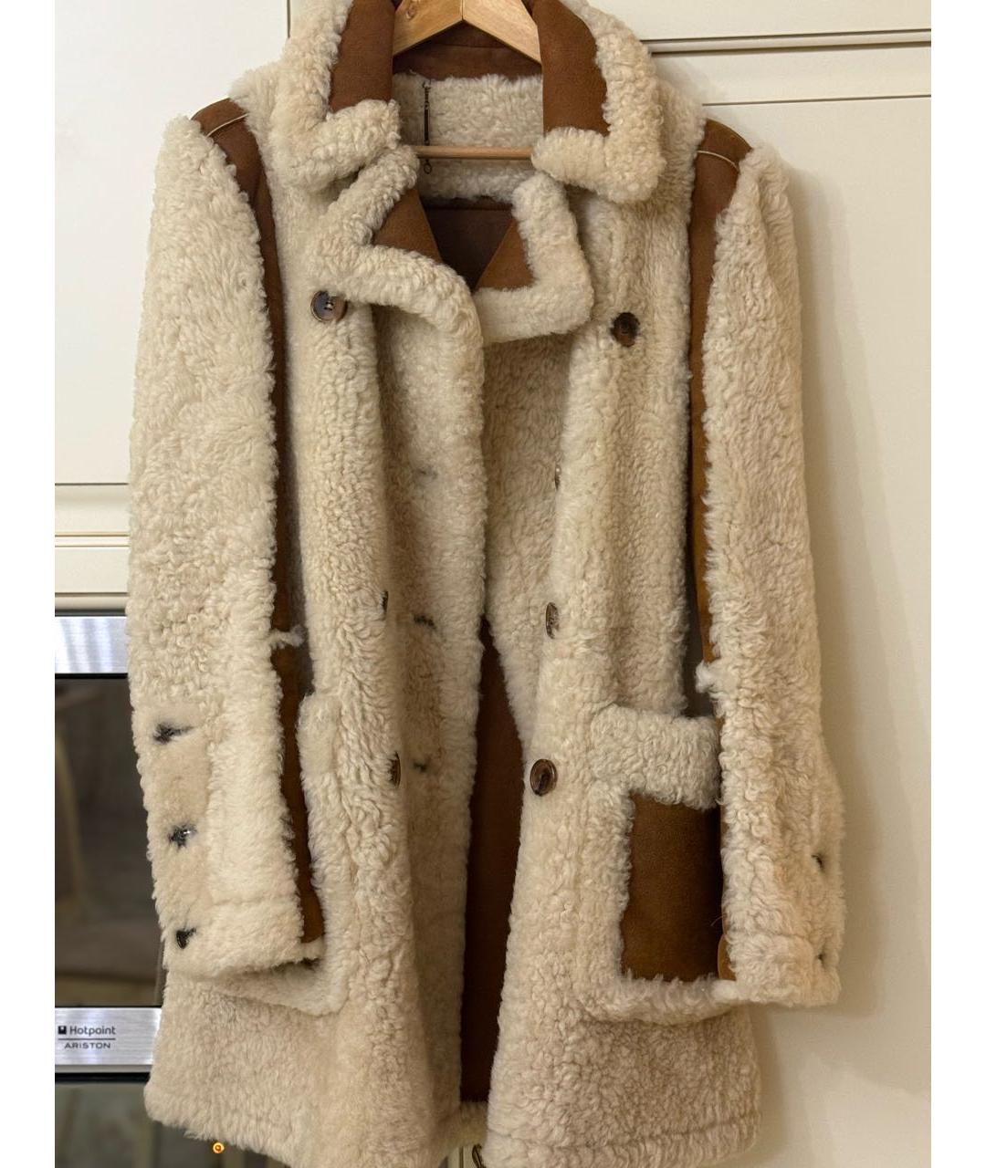 CHLOE Бежевая кожаная дубленка, фото 5