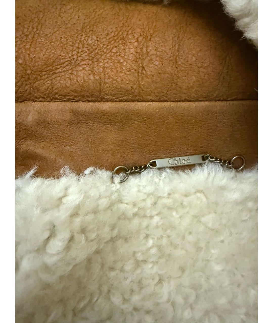 CHLOE Бежевая кожаная дубленка, фото 3