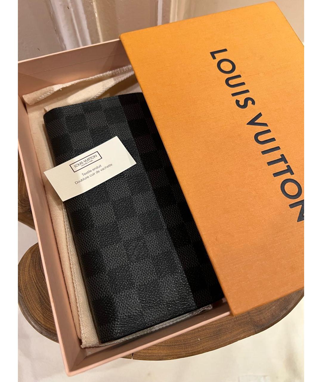 LOUIS VUITTON Антрацитовый кошелек, фото 6