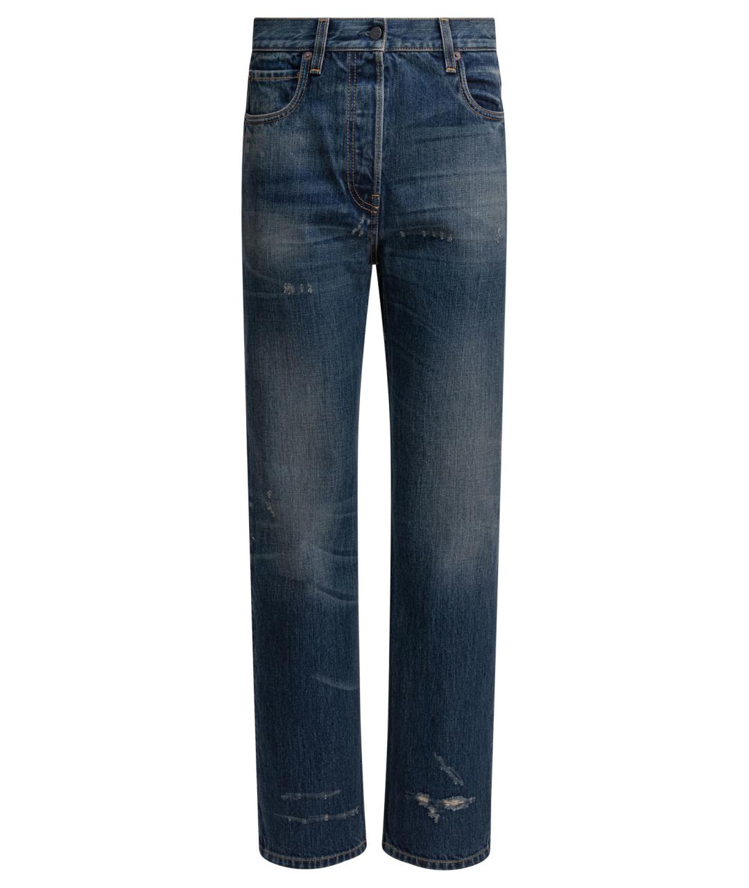 PRADA Синие хлопковые прямые джинсы, фото 1