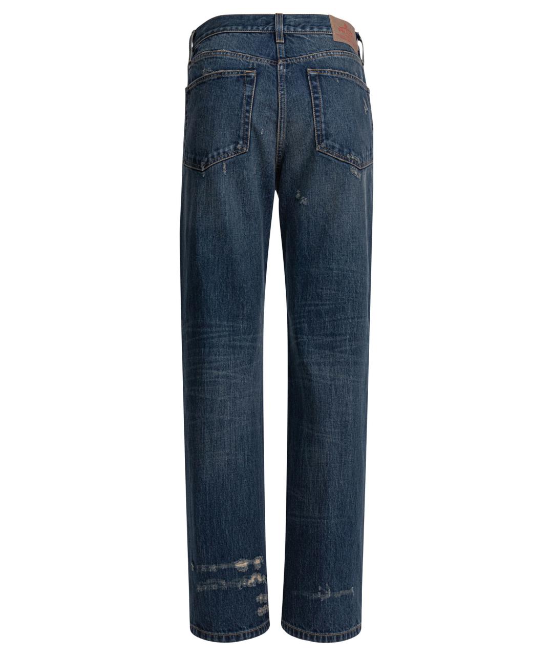 PRADA Синие хлопковые прямые джинсы, фото 2