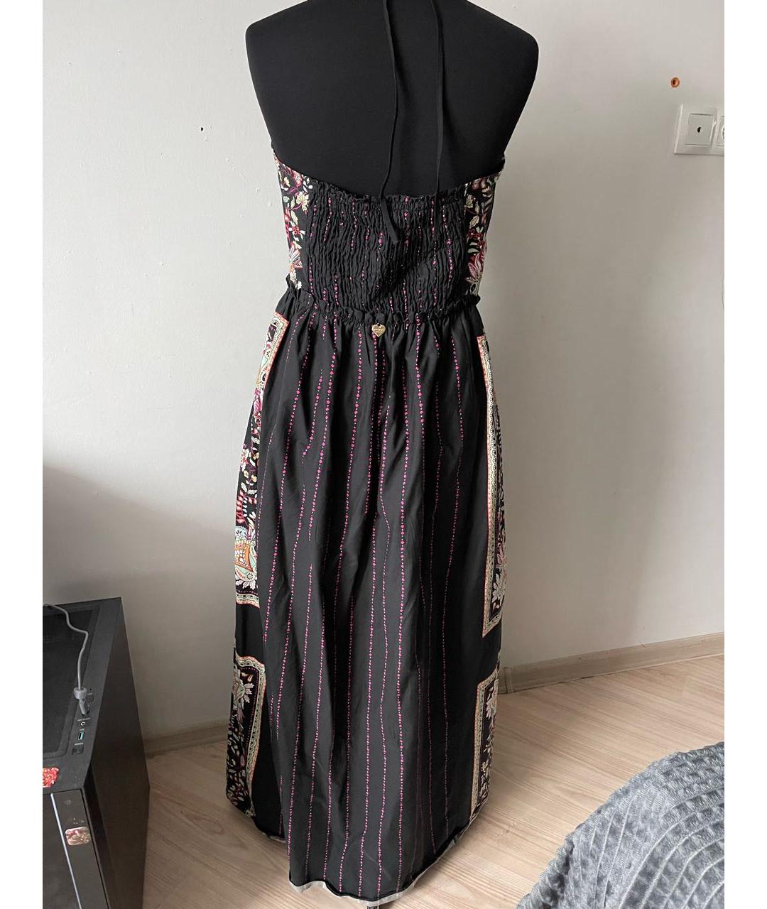 TWIN-SET Черное хлопковое повседневное платье, фото 2